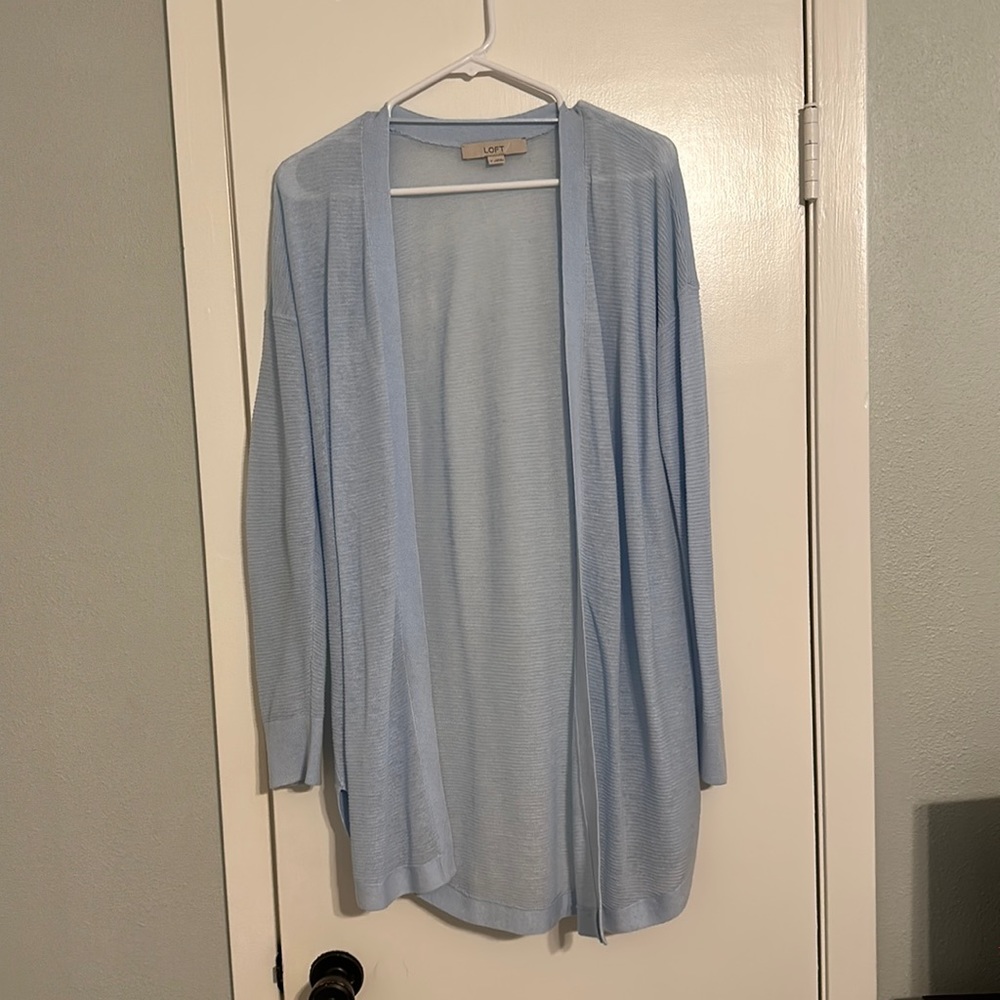 Loft light blue cardigan size medium